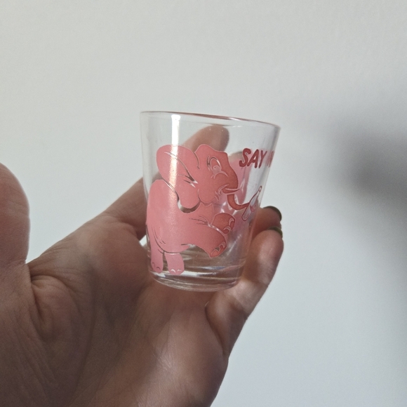Hazel Atlas Say When Pink Elephant Shot Glass Vintage - Picture 2 of 4